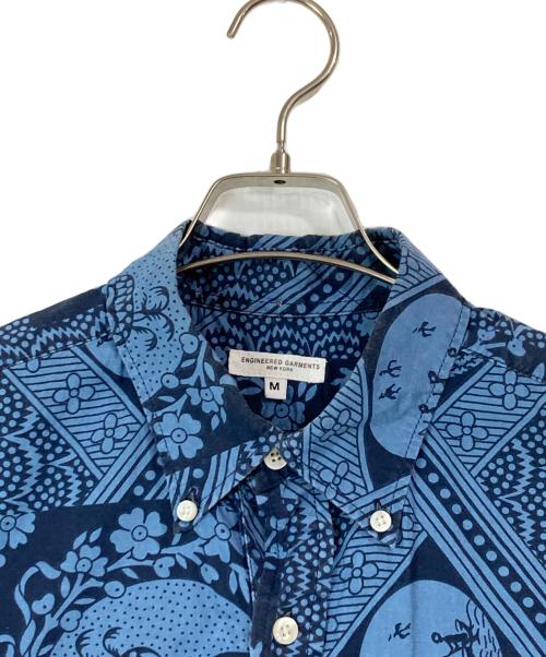 Engineered Garments（エンジニアド ガーメンツ）Engineered Garments (エンジニアド ガーメンツ) 総柄ポロシャツ ブルー サイズ:Mの古着・服飾アイテム