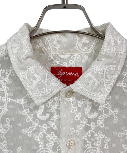 SUPREME（シュプリーム）Supreme (シュプリーム) Chainstitch Chiffon S/S Shirt ホワイト サイズ:Lの古着・服飾アイテム