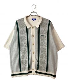 Lafayette（ラファイエット）の古着「ROSE SUMMER KNIT SHIRT」｜ホワイト×グリーン