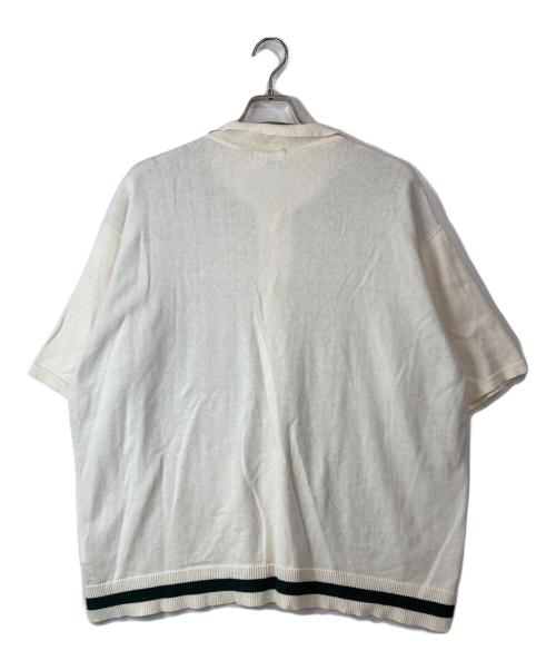 Lafayette（ラファイエット）Lafayette (ラファイエット) ROSE SUMMER KNIT SHIRT ホワイト×グリーン サイズ:XLの古着・服飾アイテム