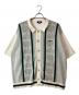 Lafayette（ラファイエット）の古着「ROSE SUMMER KNIT SHIRT」｜ホワイト×グリーン