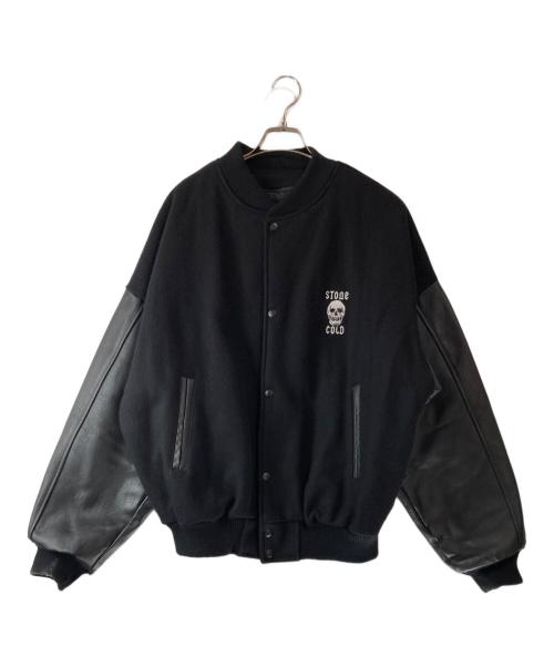 canada sportswear（カナダ スポーツウェア）CANADA SPORTSWEAR (カナダ スポーツウェア) レザー切替スタジャン ブラック サイズ:Ⅼの古着・服飾アイテム