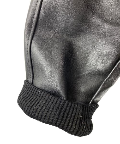 canada sportswear（カナダ スポーツウェア）CANADA SPORTSWEAR (カナダ スポーツウェア) レザー切替スタジャン ブラック サイズ:Ⅼの古着・服飾アイテム