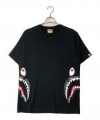 A BATHING APEアベイシングエイプ）の古着「サイドカモシャークTシャツ」｜ブラック
