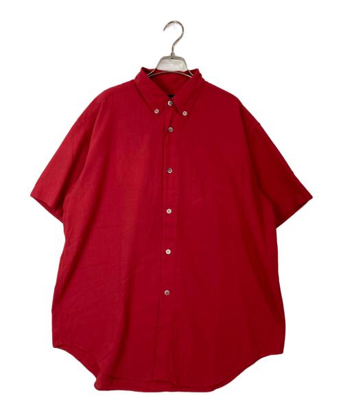ISSEY MIYAKE（イッセイミヤケ）ISSEY MIYAKE (イッセイミヤケ) ボタンダウン半袖シャツ レッド サイズ:Lの古着・服飾アイテム