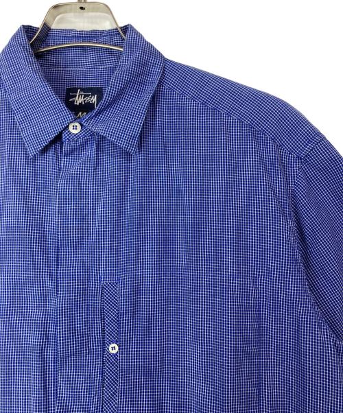 stussy（ステューシー）stussy (ステューシー) チェックシャツ ブルー サイズ:Mの古着・服飾アイテム