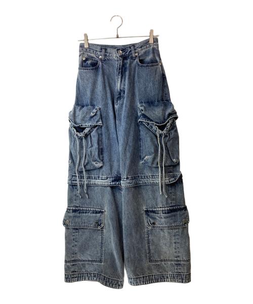 MAISON SPECIAL（メゾンスペシャル）MAISON SPECIAL (メゾンスペシャル) ローウエストカーゴデニム/Low Waist Cargo Denim Pants ブルー サイズ:36の古着・服飾アイテム