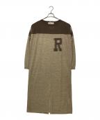 REMI RELIEFレミレリーフ）の古着「Rロゴリネンワンピース」｜ブラウン