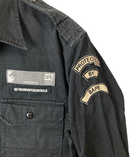 A BATHING APE（アベイシングエイプ）A BATHING APE (アベイシングエイプ) OLD セキュリティシャツ ブラック サイズ:Lの古着・服飾アイテム