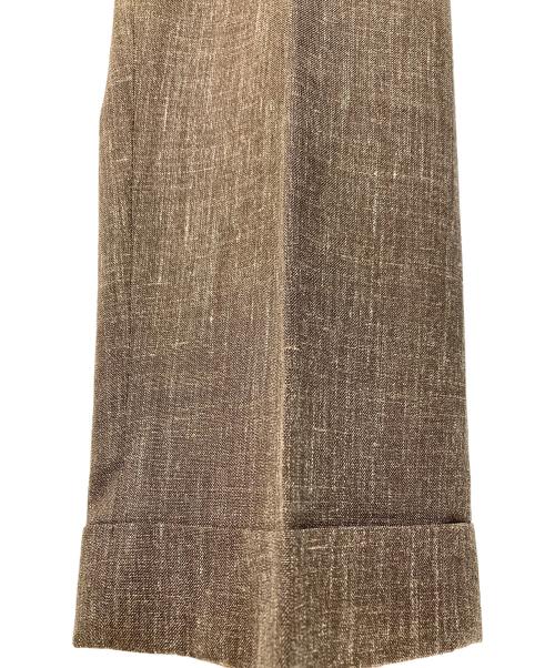 BERWICH（ベルウィッチ）BERWICH (ベルウィッチ) TOMYトミー LoroPiana ウールシルクリネンメランジ2プリーツテーパードパンツ ブラウン サイズ:50の古着・服飾アイテム