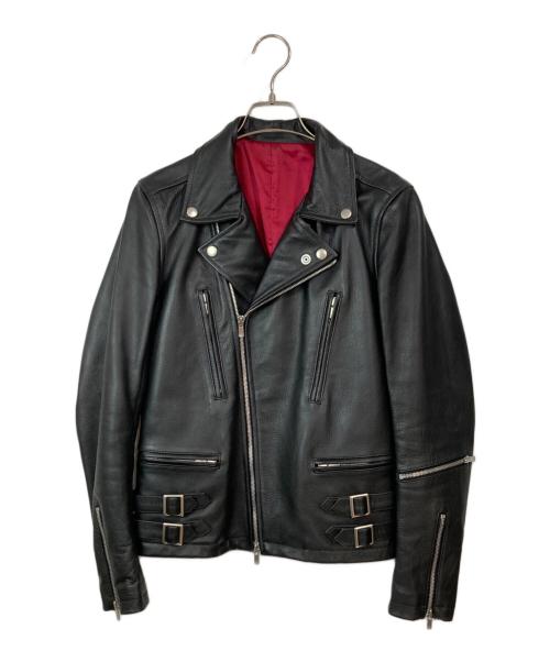 NO ID.（ノーアイディー）NO ID. (ノーアイディー) カウレザーダブルライダースジャケット ブラック サイズ:1の古着・服飾アイテム