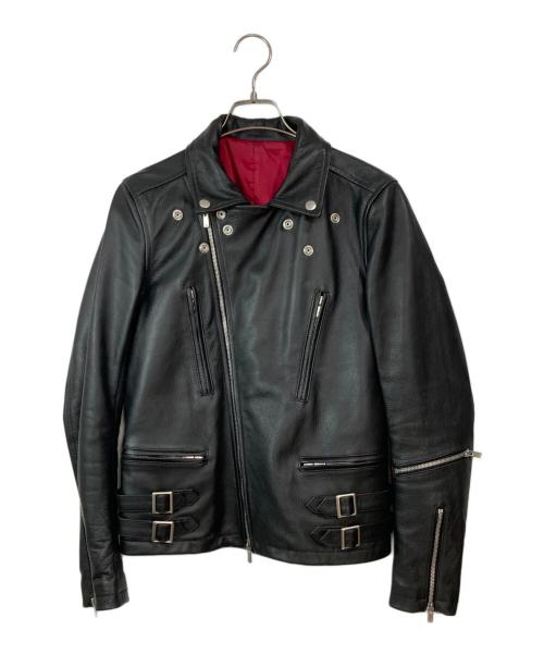 NO ID.（ノーアイディー）NO ID. (ノーアイディー) カウレザーダブルライダースジャケット ブラック サイズ:1の古着・服飾アイテム