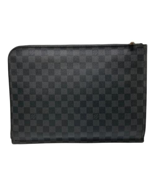 LOUIS VUITTON（ルイ ヴィトン）LOUIS VUITTON (ルイ ヴィトン) クラッチバッグ/ダミエ・グラフィット ポッシュ・ドキュマン/N48247 ブラック サイズ:フランスの古着・服飾アイテム