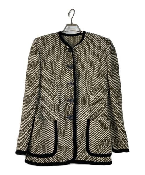 Christian Dior（クリスチャン ディオール）Christian Dior (クリスチャン ディオール) 格子カーディガン ベージュ サイズ:Sの古着・服飾アイテム