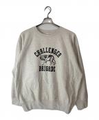 CHALLENGERチャレンジャー）の古着「WOLF COLLEGE C/N SWEAT」｜ベージュ