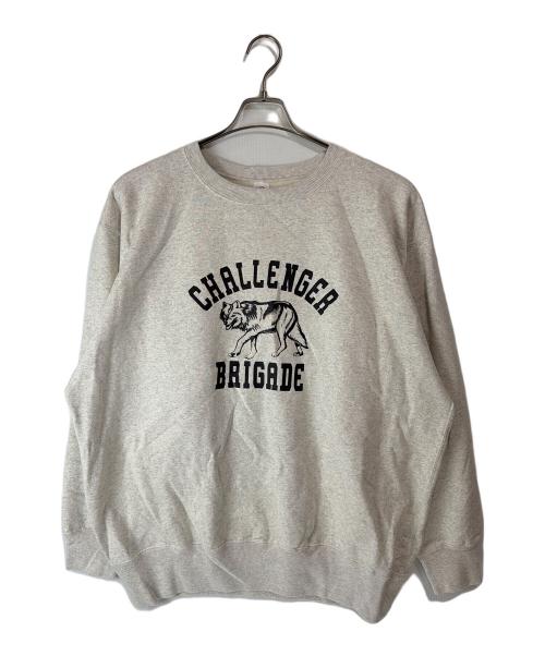 CHALLENGER（チャレンジャー）CHALLENGER (チャレンジャー) WOLF COLLEGE C/N SWEAT ベージュ サイズ:XLの古着・服飾アイテム