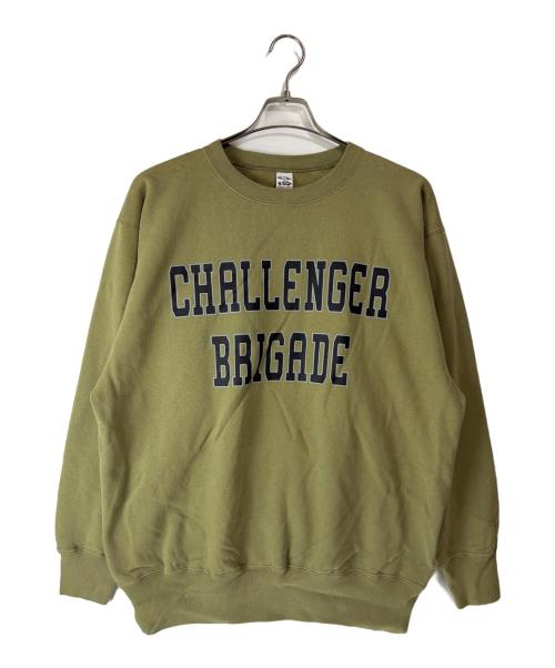 CHALLENGER（チャレンジャー）CHALLENGER (チャレンジャー) COLLEGE LOGO C/N SWEAT カーキ サイズ:Lの古着・服飾アイテム