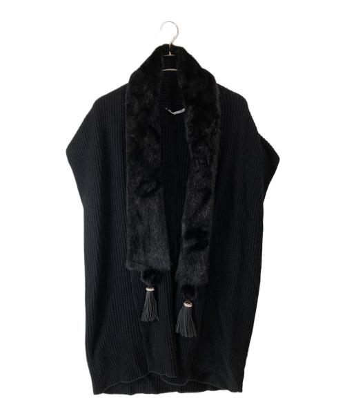 Agnona（アニオナ）Agnona (アニオナ) カシミヤガウンカーディガン ブラック サイズ:Ｓの古着・服飾アイテム