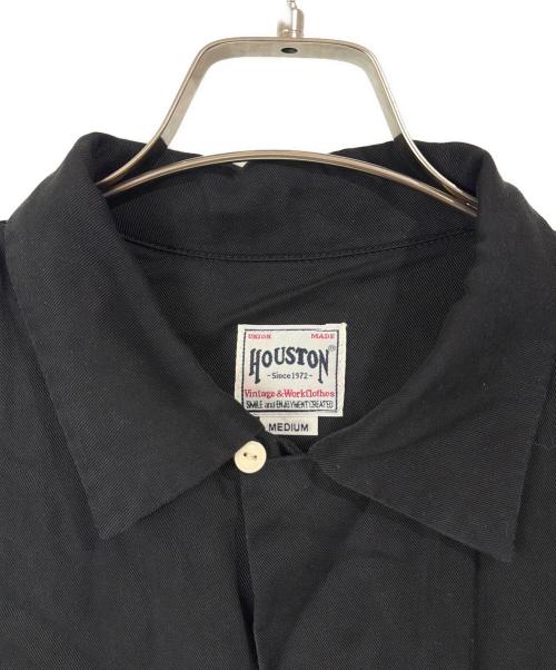 HOUSTON（ヒューストン）HOUSTON (ヒューストン) バックワッペンシャツ ブラック サイズ:Ｍの古着・服飾アイテム