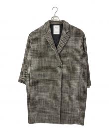 Lisiere（リジェール）の古着「CHECK W COAT チェックダブルコート」｜ベージュ