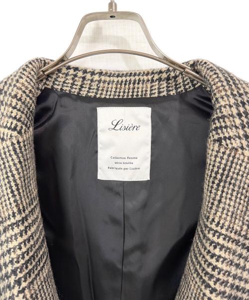 Lisiere（リジェール）Lisière (リジェール) CHECK W COAT チェックダブルコート ベージュ サイズ:FREEの古着・服飾アイテム