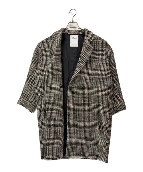 Lisiere（リジェール）Lisière (リジェール) CHECK W COAT チェックダブルコート ベージュ サイズ:FREEの古着・服飾アイテム