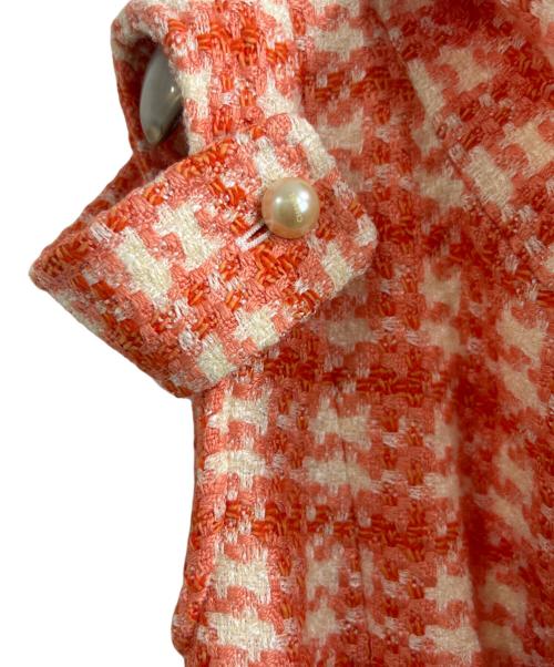 CHANEL（シャネル）CHANEL (シャネル) 01P チェック柄ツイードベスト オレンジ サイズ:40の古着・服飾アイテム