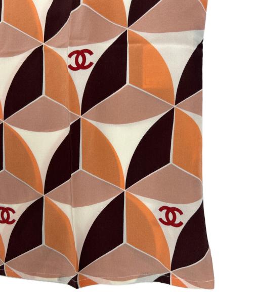 CHANEL（シャネル）CHANEL (シャネル) 01A ココマーク ジオメトリック ノースリーブブラウス オレンジ サイズ:40の古着・服飾アイテム