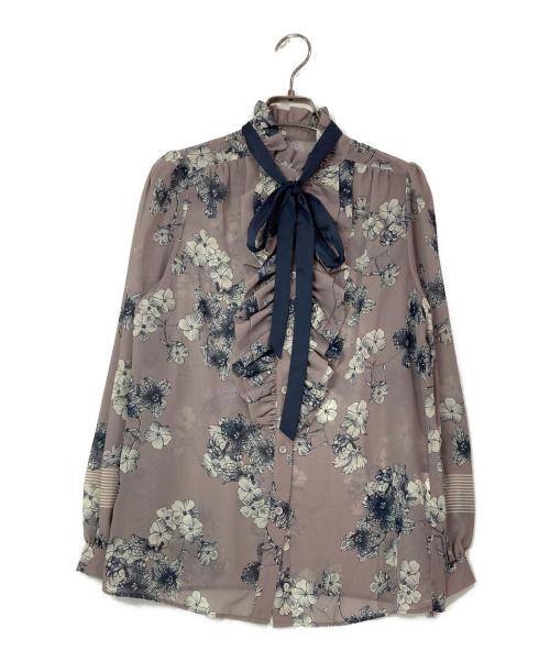 Sov.（ソブ）Sov. (ソブ) フラワーシフォンブラウス ベージュ サイズ:SIZE 36 未使用品の古着・服飾アイテム