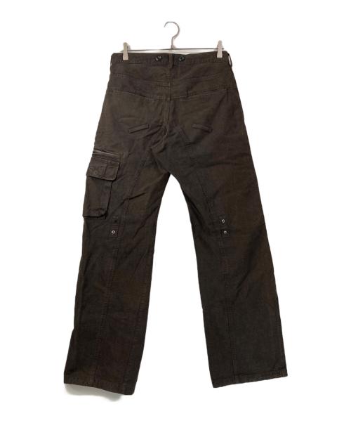 PPFM（ピーピーエフエム）PPFM (ピーピーエフエム) ギミックチェックカーゴパンツ ブラウン サイズ:Mの古着・服飾アイテム