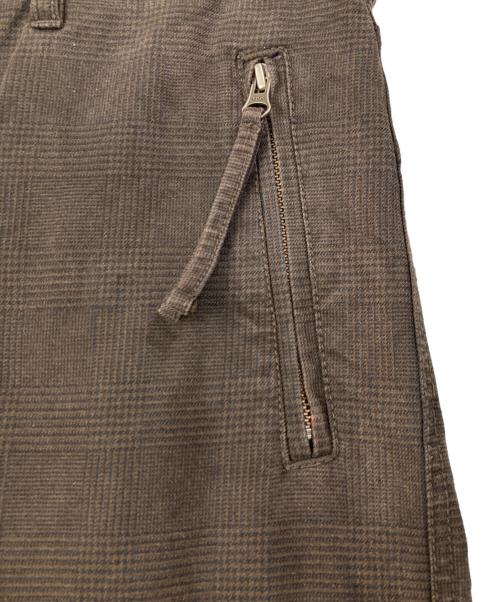 PPFM（ピーピーエフエム）PPFM (ピーピーエフエム) ギミックチェックカーゴパンツ ブラウン サイズ:Mの古着・服飾アイテム