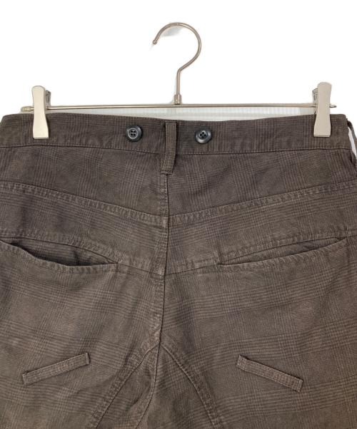 PPFM（ピーピーエフエム）PPFM (ピーピーエフエム) ギミックチェックカーゴパンツ ブラウン サイズ:Mの古着・服飾アイテム