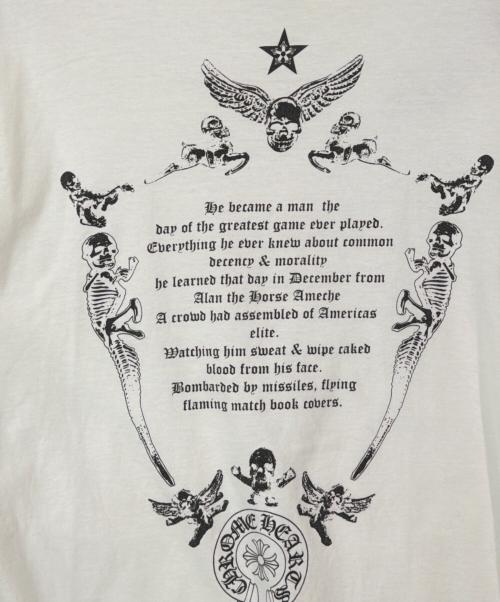 CHROME HEARTS（クロムハーツ）CHROME HEARTS (クロムハーツ) フォティ スケルトンプリントTシャツ/Foti Skeleton Print T-Shirt ホワイト サイズ:Sの古着・服飾アイテム