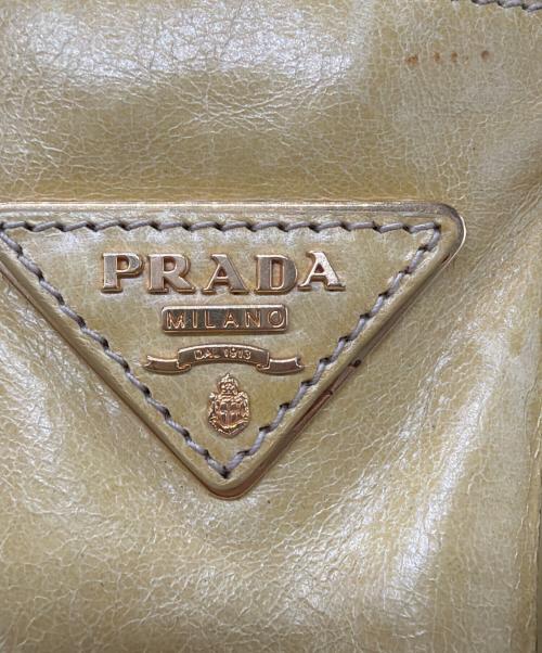 PRADA（プラダ）PRADA (プラダ) ヴィッテロシャイン2WAYバッグ イエローの古着・服飾アイテム