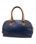 BOTTEGA VENETAボッテガベネタ）の古着「イントレチャートボーリングバッグ」｜ブルー