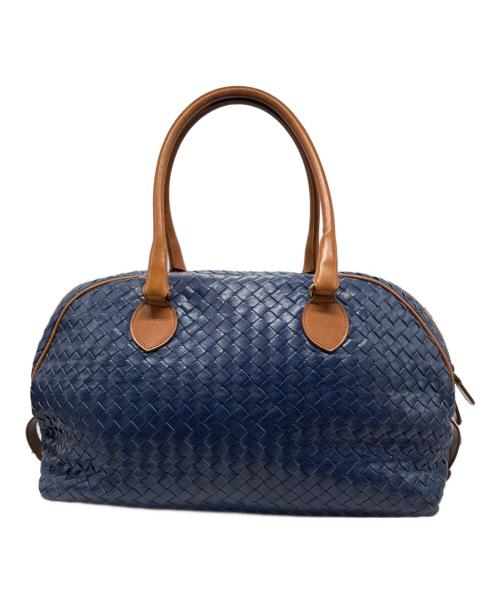 BOTTEGA VENETA（ボッテガベネタ）BOTTEGA VENETA (ボッテガベネタ) イントレチャートボーリングバッグ ブルーの古着・服飾アイテム