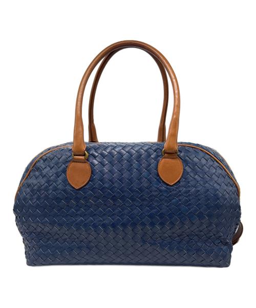 BOTTEGA VENETA（ボッテガベネタ）BOTTEGA VENETA (ボッテガベネタ) イントレチャートボーリングバッグ ブルーの古着・服飾アイテム