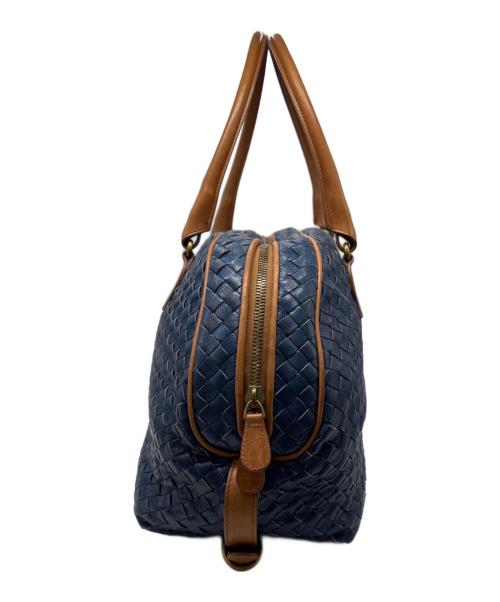 BOTTEGA VENETA（ボッテガベネタ）BOTTEGA VENETA (ボッテガベネタ) イントレチャートボーリングバッグ ブルーの古着・服飾アイテム