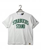 Champion×STARBUCKS COFFEE×BEAMSチャンピオン×スターバックス コーヒー×ビームス）の古着「プリントTシャツ」｜ホワイト