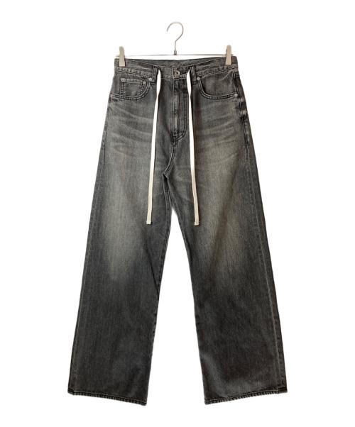 Whim Gazette（ウィムガゼット）Whim Gazette (ウィムガゼット) ドロストデニムパンツ グレー サイズ:34の古着・服飾アイテム