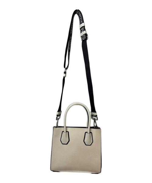 MICHAEL KORS（マイケルコース）MICHAEL KORS (マイケルコース) Mercer Medium Leather Logo Tape/2WAYバッグ ホワイトの古着・服飾アイテム