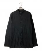 REGULATION Yohji Yamamoto MENレギュレーション ヨウジヤマモト）の古着「ウール縮絨マオカラーシャツ」｜ブラック