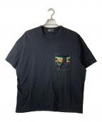 KOLORカラー）の古着「メッシュポケット切替Tシャツ」｜ブラック