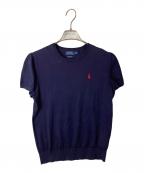 POLO RALPH LAURENポロ・ラルフローレン）の古着「PIMA COTTON半袖ニット」｜ネイビー
