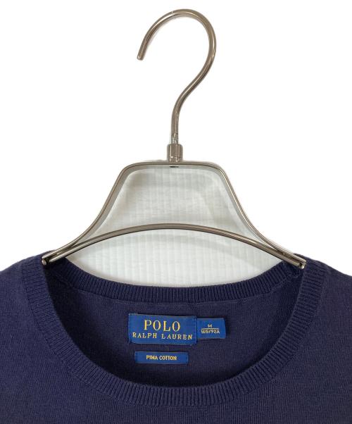 POLO RALPH LAUREN（ポロ・ラルフローレン）POLO RALPH LAUREN (ポロ・ラルフローレン) PIMA COTTON半袖ニット ネイビー サイズ:Ｍの古着・服飾アイテム