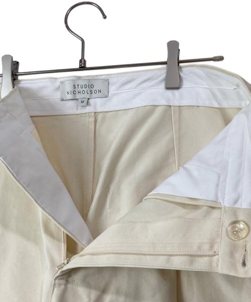 STUDIO NICHOLSON（スタジオ ニコルソン）STUDIO NICHOLSON (スタジオ ニコルソン) ピーチスキンコットンツイルワイドパンツ ベージュ サイズ:Mの古着・服飾アイテム