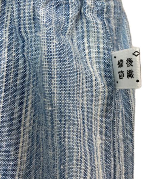 うなぎの寝床（ウナギノネドコ）うなぎの寝床 (ウナギノネドコ) もんぺストライプイージーパンツ スカイブルー サイズ:Ｌの古着・服飾アイテム