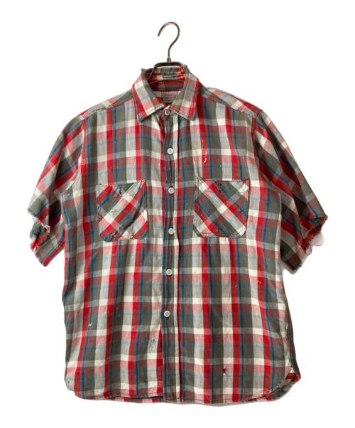 PENNEYS（ペニーズ）penneys (ペニーズ) ヴィンテージ半袖チェックシャツ レッド サイズ:Ⅿの古着・服飾アイテム