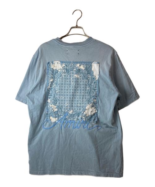 AMIRI（アミリ）AMIRI (アミリ) BLEACHED BANDANA PATCH T-SHIRT ブルー サイズ:Sの古着・服飾アイテム
