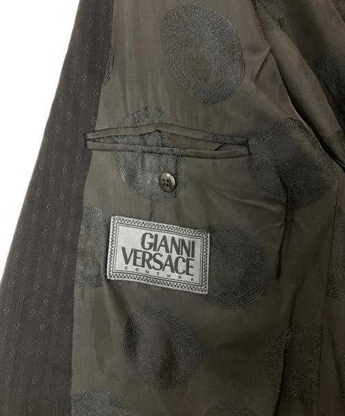 GIANNI VERSACE（ジャンニ・ヴェルサーチ）GIANNI VERSACE (ジャンニ・ヴェルサーチ) 裏地メデューサ柄ダブルジャケットセットアップ ブラック サイズ:Lの古着・服飾アイテム